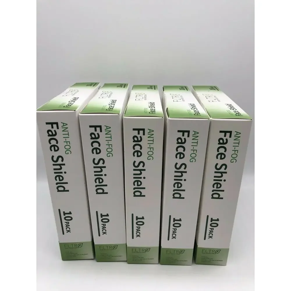 Face Shields 10-pack Barrier Comfort FLTR Pure Protection Anti-Fog Lot of 5